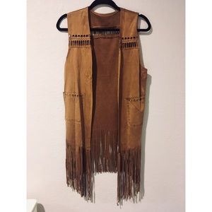 Brown Fringe Vest